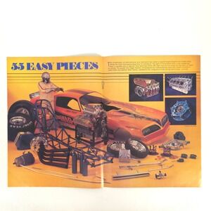 Vintage Pontiac Firebird Dragster Race Car Print Ad Funny Car 1978 Exploded View